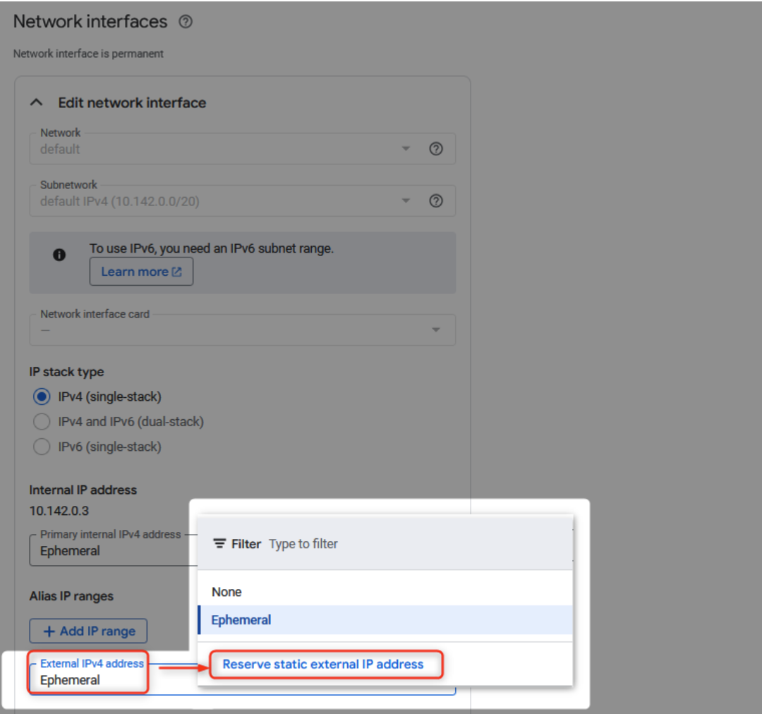Google cloud VM settings for RingQ Cloud PBX